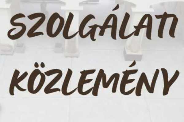 Nyitvatartási rend változás 