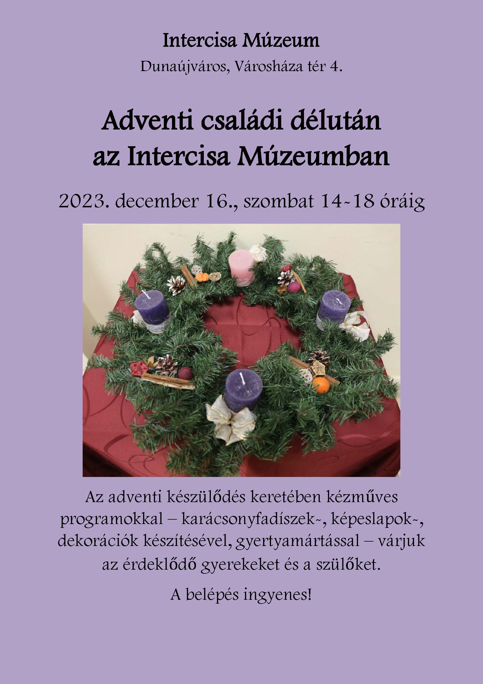 Adventi családi délután az Intercisa Múzeumban